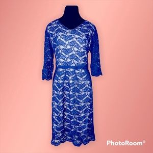 Antonio Melani blue lace dress 14